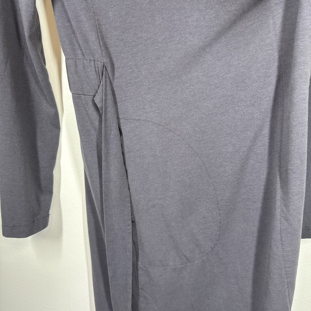 SOMA Restore Aloe Knit Robe Size Small Grey Attached Belt Pockets - Picture 8 of 11